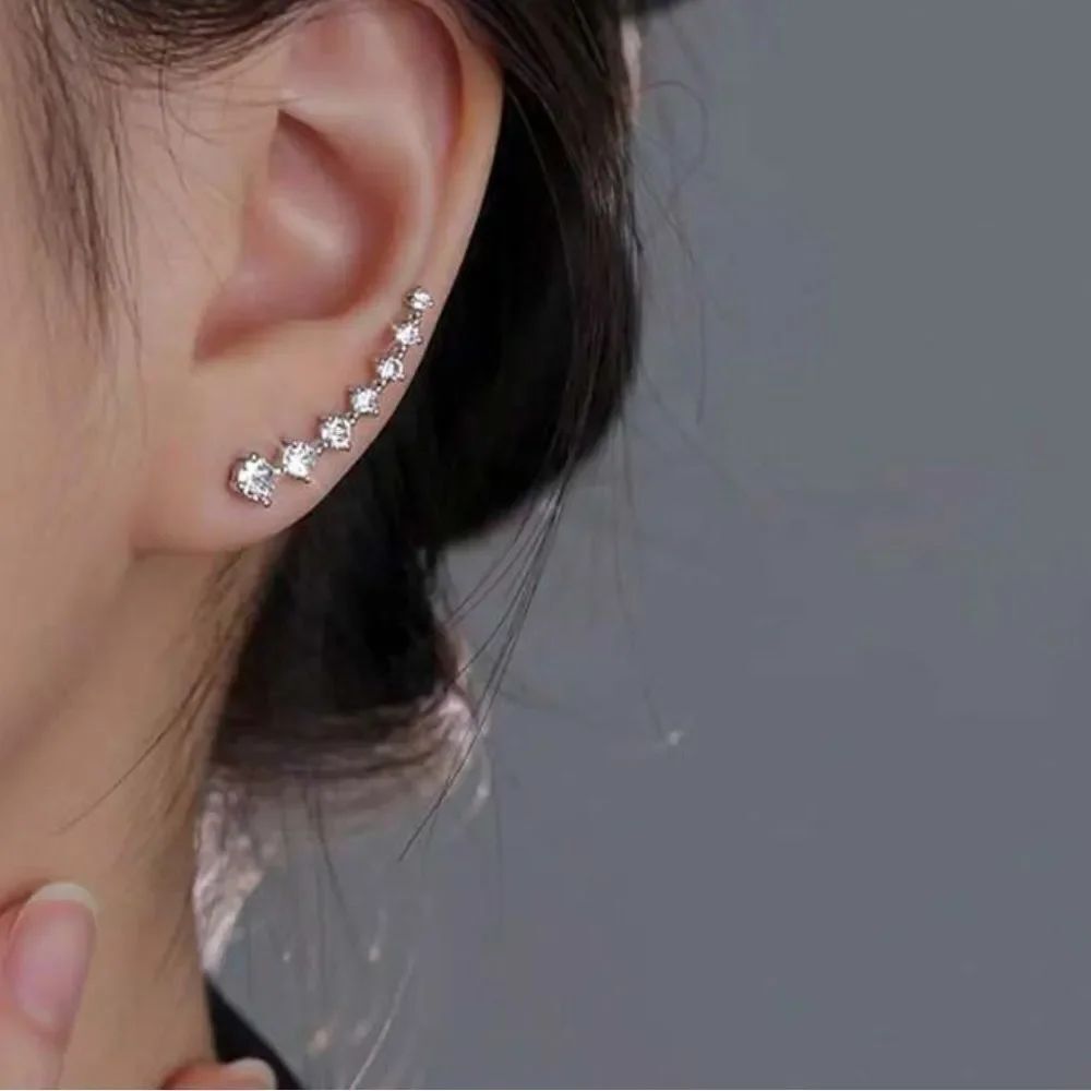 Silver Crystal Earrings Q491